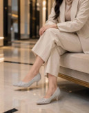 کفش نگینی مجلسی زنانه رنگ مشکی ،نقره ای کدma-67